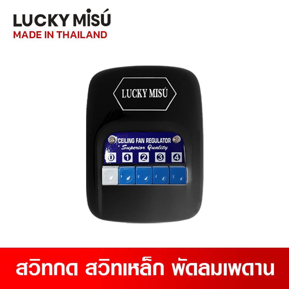 พัดลมติดเพดาน ขนาด 48 นิ้ว ลัคกี้มิตซู รุ่น LM48 สีดำ (รุ่นลมแรง ก้านยาว 1 เมตร,ปรับความเย็น 4 ระดับ)_1